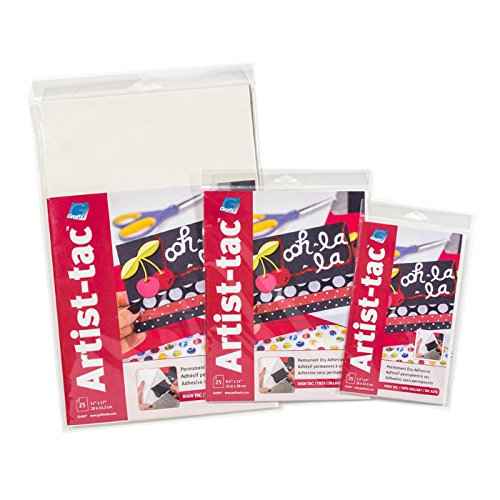 Grafix Artist-Tac Dry Transfer Adhesive Dots - 11"x17" Sheet of Permanent Micro Adhesive Dots are A Quick, Mess-Free Mounting Option for Arts,Papercrafts,School Projects,Stationary,Pack of 25 Sheets