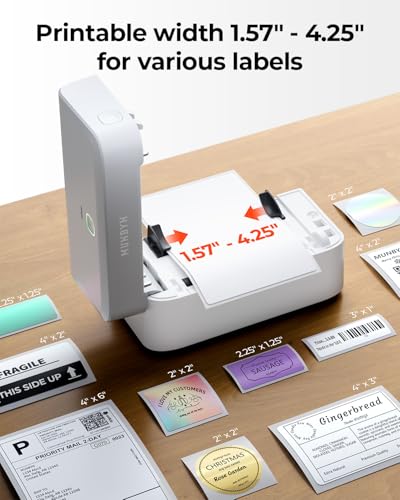 MUNBYN Bluetooth Thermal Label Printer Grey - Wireless 4x6 Shipping Label Maker