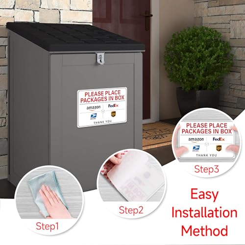 Please Leave Packages and Deliveries Here Sign£¬Self-Adhesive Weatherproof and Anti-fading Delivery Signs for Packages, Please Place Packages in Box for Home£¬Office£¬Shop£¬Box, Door£¨Small£©