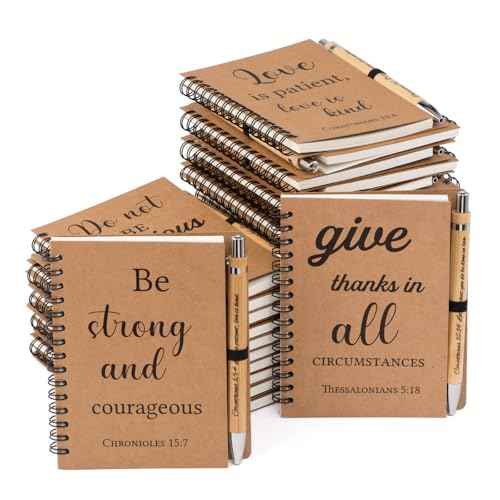 60 Pcs/30 Set Christian Gifts Spiral Notebooks Bulk Journals with Christian Pens Prayer Journal Christian Journal for Women and Men, Perfect Home Gifts