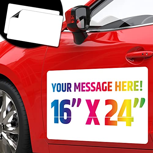 Premium Magnetic Car Signs (Blank) - Will Never Fly Off Your Vehicle/Truck Door (Upgraded Magnets) - Customize The Magnetic Sheets to Advertise Your Business | Flexible & Lays Flat | 24¡±X16¡± | 2 Pack