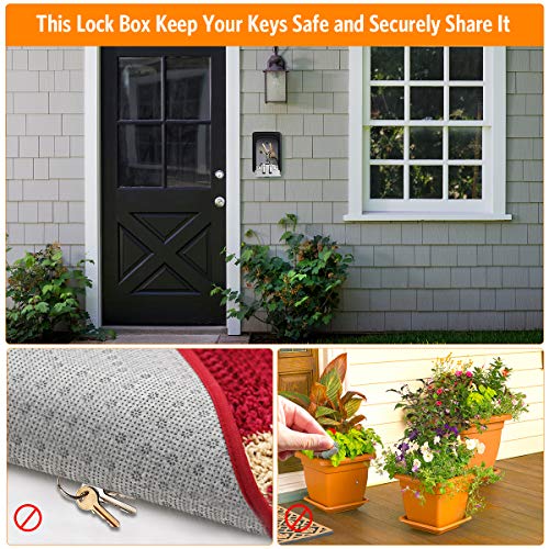 Fayleeko Grey 4-Digit Key Lock Box Wall-Mounted, 5-Keys Capacity, Indoor/Outdoor