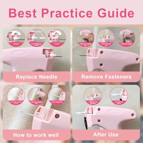 Sticker & Stitch Gun for Clothes – Handheld Quick Fabric Fixer with 6 Needles & 2000 Fasteners