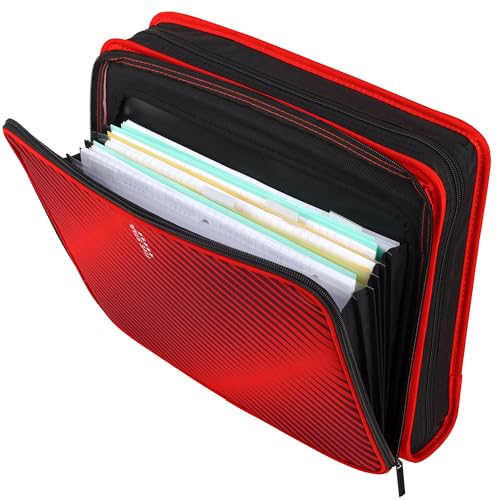 Five Star 2-Inch Red Zipper Binder with 3-Ring & Expanding File, 880 Sheet Capacity