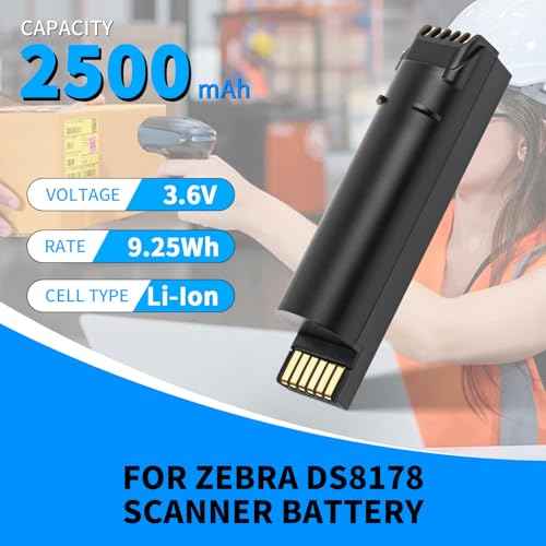 CBQ 82-176890-01 Replacement Battery, for Zebra DS8178 DS8100 DS8170 DS6878-SR AS-000231 CR8178-SC BTRY-DS81EAB0E-00 71-176890-01 Handheld Barcode Scanner Lithium-ion Battery 1PCS