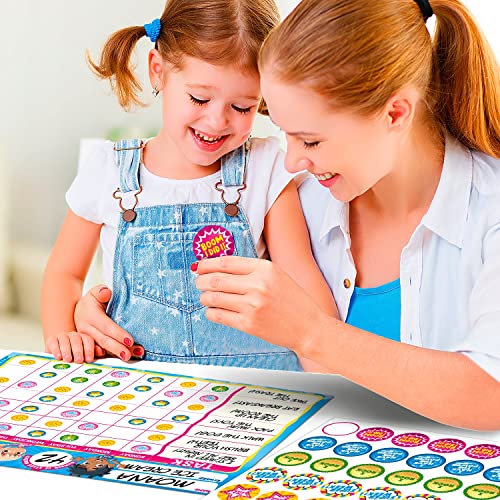 Learn & Climb 26-Week Kids Behavior Reward Chart System with Magnetic Sticker Pad - 2800 Stickers Included
