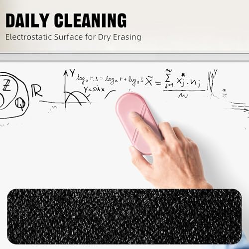 Pink Magnetic Dry Erase Eraser - Whiteboard & Glass Board Cleaning, 1-Pack