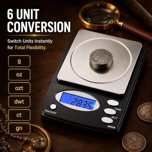 Digital Coin & Jewelry Scale 1000g x 0.1g Portable Precision Weighing