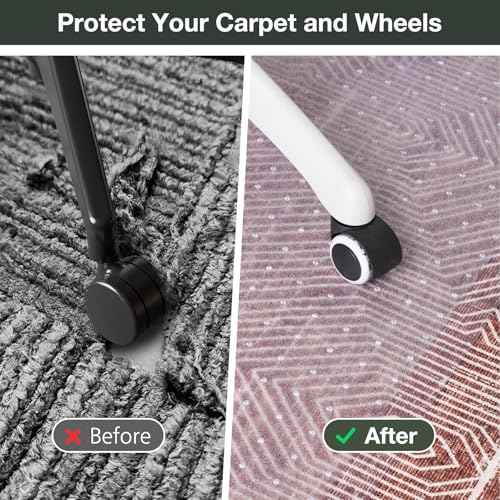 Chair Mat for Carpet, 36" x 48" Easy Glide Desk Chair Mat for Carpeted Floors, Beveled Edge Vinyl Mat with Grips, Heavy Duty Carpet Protector for Home Office, Clear