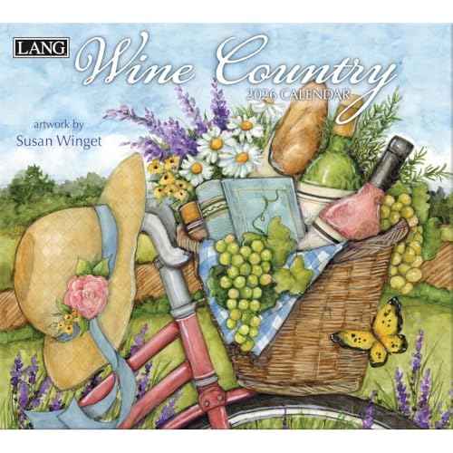 Lang Wine Country 2026 Wall Calendar ? 12-Month Calendar with Stapled Binding, Linen-Embossed Wine & Vineyard Artwork by Susan Winget, 13.4¡È ¡¿ 12¡È
