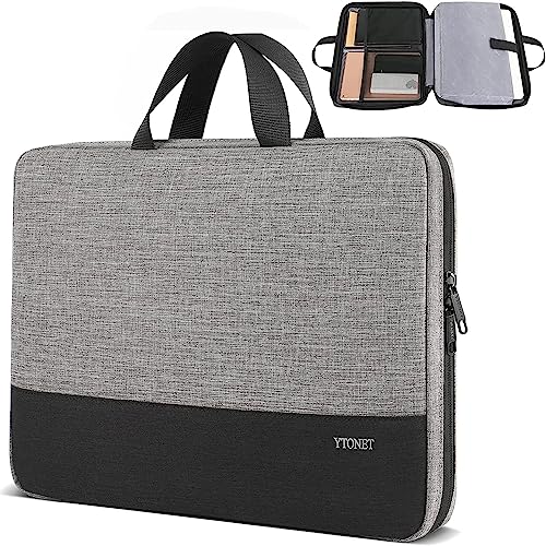 Ytonet 16 Inch Laptop Sleeve Grey TSA Friendly Slim Water-Resistant Case