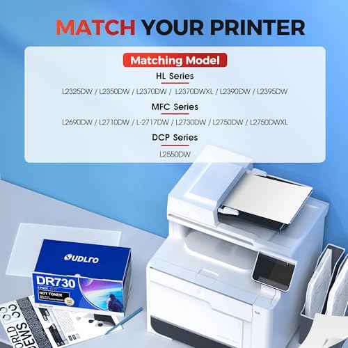 Compatible DR730 (Not Toner) Replacement for Brother Drum DR730 DR-730 Compatible with MFC-L2750DW HL-L2370DW MFC-L2710DW HL-L2350DW DCP-L2550DW Printer (2 Pack, Black)
