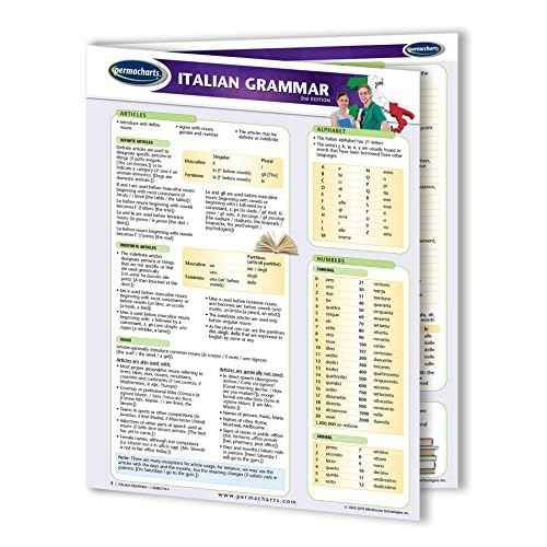 Italian Grammar Guide - Languages Quick Reference Guide by Permacharts