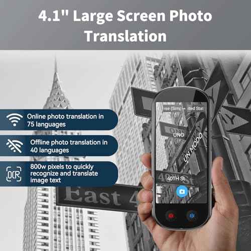 Language Translator Device No WiFi Needed, 2025 Upgraded AI Translator, 150+ Languages Instant Two Way Vioce Translator, Online/Offline/Recording/Photo/Text Translation for Business Learning Travel
