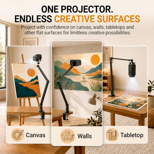 WiFi Art Projector for Tracing & Drawing, HD 1280×720, Adjustable Size