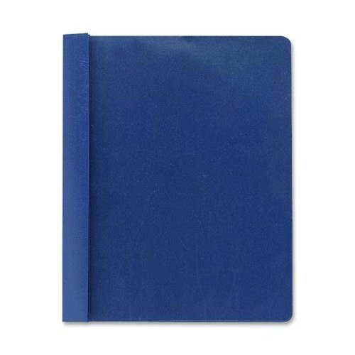 Smead Clear Front Report Cover, Three Double Tang Side Fasteners, 1/2" Capacity, Letter Size, Dark Blue, 25 per Box (87455)