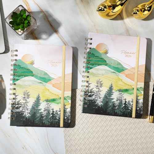 2026 Planner - 2026 Planner Weekly and Monthly from JAN. 2026 - DEC. 2026, 6.4" x 8.5", 2026 Calendar with Monthly Tabs, Sturdy Cover, Premium Paper, Strong Twin-wire, Back Pocket, Elastic Closure
