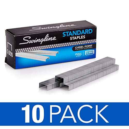 Swingline Staples, 10 Pack, Standard Staples for Desktop Staplers, 1/4" Length, 210/Strip, 5000/Box (35111)