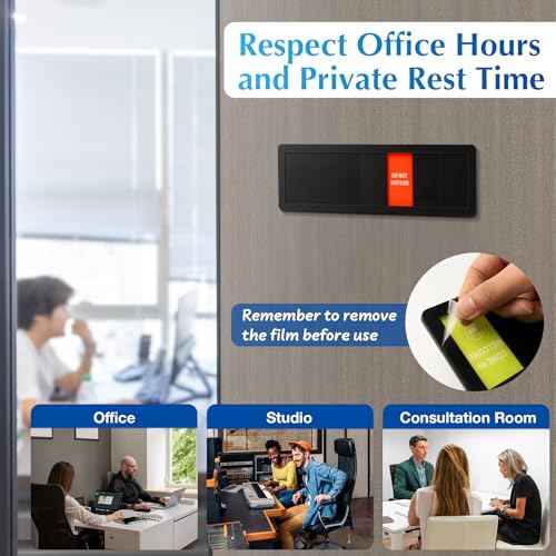 Office Door Signs,7 Options-Do Not Disturb, Out of Office, In a Meeting, Working Remotely,Please Knock, Back Soon, Come in Welcome Privacy Door Signs Available and Away for Conference Room & Meeting