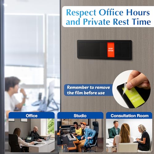 EliteSign 7-Status Office Door Sign with Sliding Brushed Silver Icon - Customizable Room Indicator