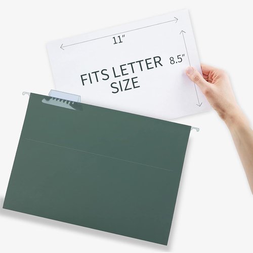 Herkka Extra Capacity Hanging File Folders - 30 Pack Heavy Duty 3 Inch Expansion for Bulky Files | Green Letter Size