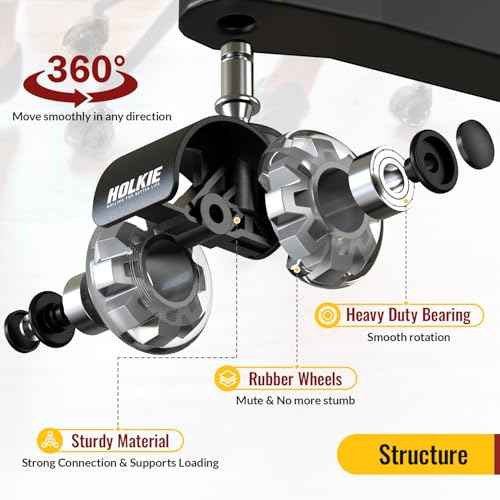 HOLKIE Office Chair Wheels Grey Dual Rubber 2 Inch Replacement 10 Pack Smooth Quiet Rolling Casters Universal Fit Casters 11x22mm for Hardwood Floors Carpet Computer Gaming