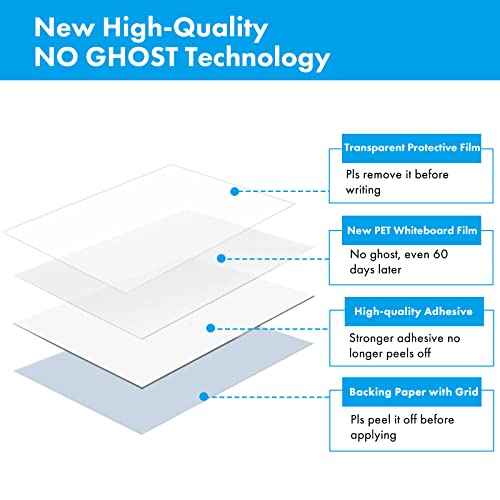 HAMIGAR Whiteboard Sticker for Wall 18" x 79" Dry Erase Board Wallpaper Peel and Stick, White Board Stick on Wall, Contact Paper Adhesive Poster Board Whiteboard with 1 Marker