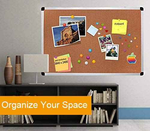 DexBoard 2-Pack 36 x 24 Inch Cork Board Bulletin Notice Board Message Memo Pin Board for Home Office School, Silver Aluminum Frame