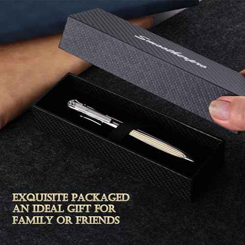SMOOTHERPRO Titanium Ballpoint Pen Compatible with Parker Refill for EDC Men Women Business Signature Writing Journaling Gift Color Stone Wash Gray(TA02)