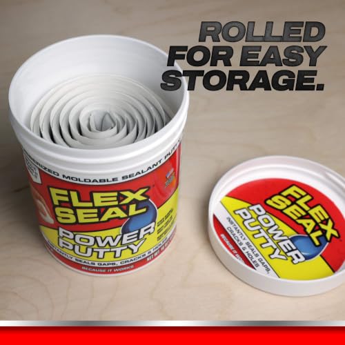 Flex Seal Power Putty White 8 oz - Moldable Waterproof Sealant for Gaps, Cracks, Holes
