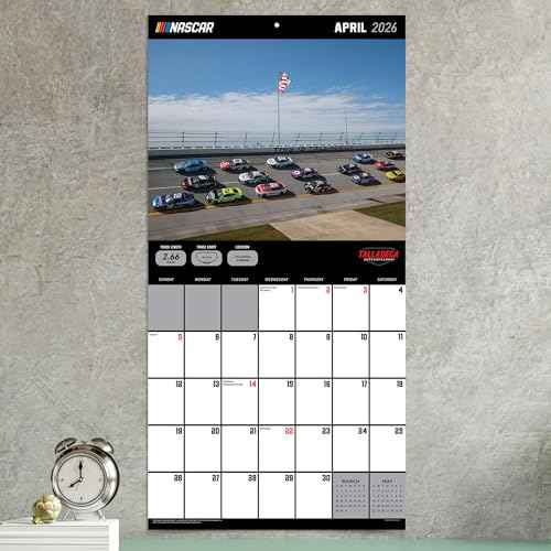 TF Publishing 2026 Nascar Tracks Wall Calendar - Large Grids for Appointments and Scheduling - Vertical Monthly Wall Calendar 2026 with Premium Gloss Paper for Home and Office Organization - 12x12in