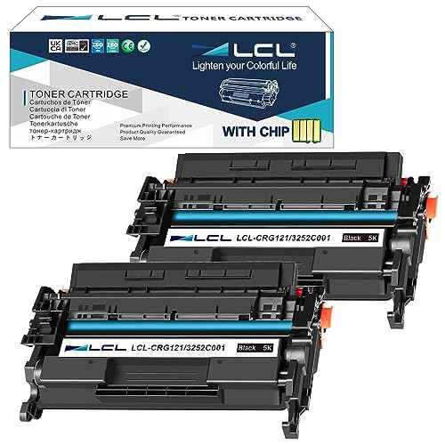 LCL 121 Black Toner Cartridge High Yield Replacement for Canon 121 CRG-121 CRG121 Compatible with Canon imageClass D1650 D1620 Printers (2-Pack)