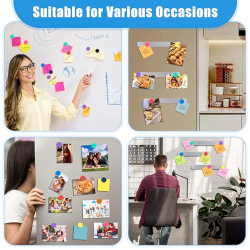 6Pcs Magnetic Strip, Metal Magnet Board with 20 pcs Colorful Magnet, Frameless Magnetic Strips with Adhesive Backing for DIY, Art Projects, whiteboards & Fridge