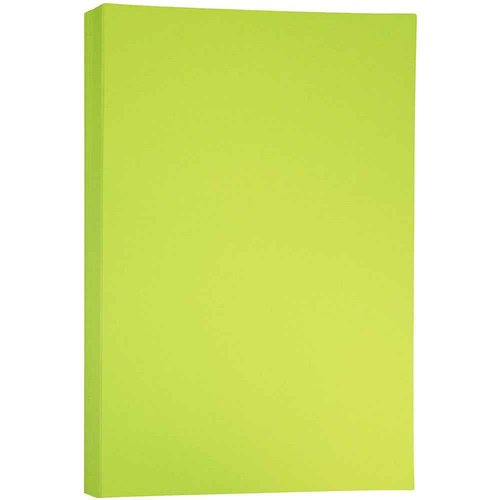 JAM PAPER Ledger Matte 24lb Paper - 90 gsm - 11 x 17 Tabloid - Ultra Lime Green - 100 Sheets/Pack
