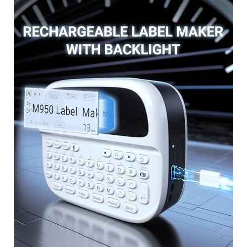 Handheld Label Maker Waterproof-Labels, Bluetooth Labeler for Kids School Items, Labeling Machine with Backlit LCD, QWERTY Keyboard & APP Connectivity for Teachers Gift, Home & Office Organization