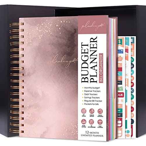 PLANBERRY Large Budget Planner & Monthly Bill Organizer with Pockets ? Budgeting Book, Finance & Expense Tracker, 8.3x9.4¡È (Rose Gold)