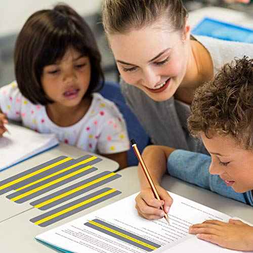 18 Pack Reading Guide Strips Colored Overlay Highlight Bookmarks Reading Strips Help with Dyslexia for Crystal Children and Teacher Supply (Yellow)