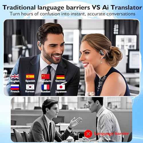 AI Real-Time Translation Earbuds | 2025 AI Translator Device with 144 Languages for iOS/Android | 3 in 1 Wireless Earbuds for Travel/Business/Learning