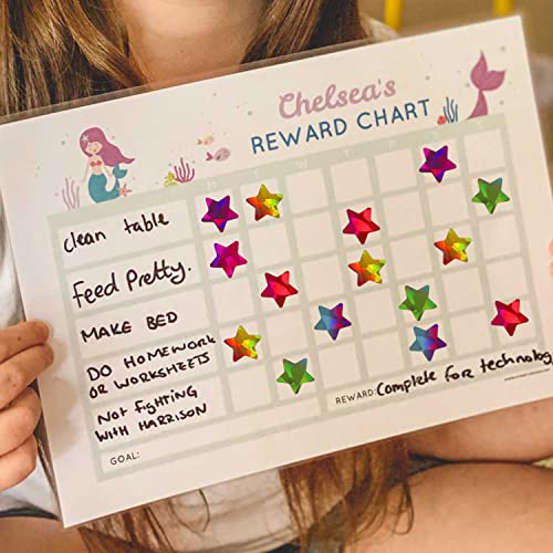 Multicolor 0.6-inch Holographic Star Stickers for Kids Rewards, 1620 pcs