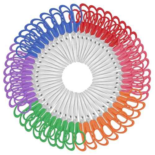 Kids 48 Packs Blunt Tip Safety Scissors Bulk,5" Stainless Steel Craft Scissors for Preschool Classroom Home