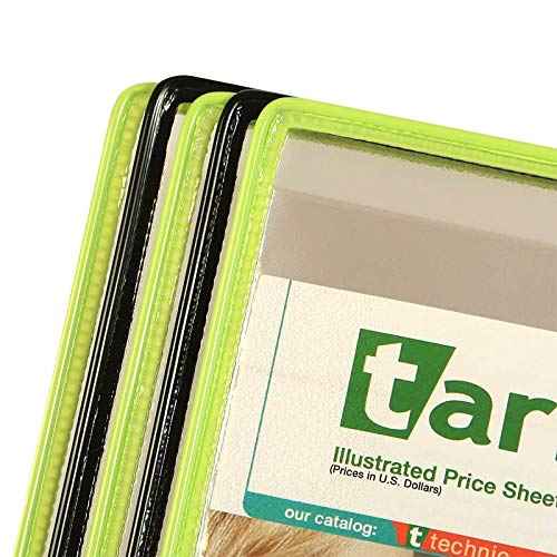 Tarifold Wall Mount Reference System with 10 Double-Sided Green & Black-Framed Display Pockets - 20 Sheet Capacity - Letter-Size (WBL291)