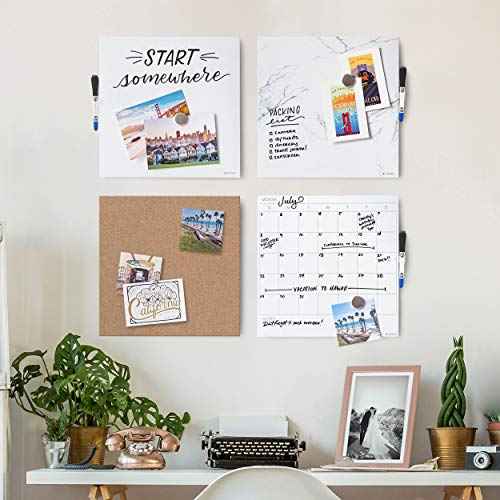 U Brands Cork Canvas Bulletin Board, 14" x 14" Inches, Frameless (463U00-04)