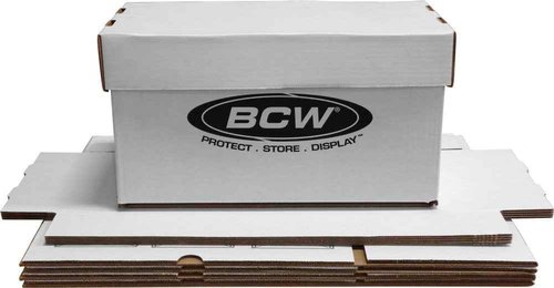 BCW Durable 45 RPM Vinyl Record Storage Box - 5 Pack | Stackable, Heavy-Duty Cardboard | White Corrugated Cardboard, Ideal for DJs, Show Vendors, Record Collectors | Holds 150+ 7-Inch Singles
