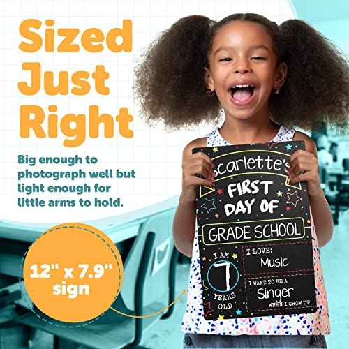 First Day Last Day of School Chalkboard Double Sided Sign - 12" x 7.9"