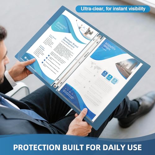 Clear 100 Pack Top Loading Sheet Protectors with Reinforced Edges - 3-Hole Pages, PVC-Free, Office & Document Protection