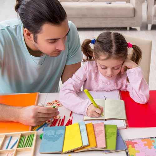 24 Pcs PU Leather Journals Notebook Bulk Colorful Tree Life Lined Journal Notebook Soft PU Leather Cover Ruled Writing Notebook for Writing Office School Home Business 128 Pages, A6 (Fresh Color)