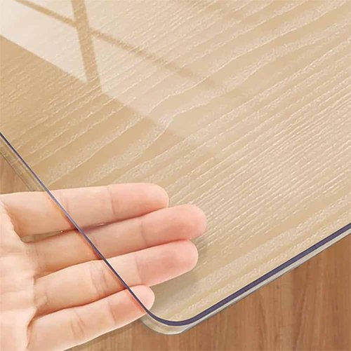 Clear Table Protector, Ultra Smooth Vinyl, Custom Clear Desk Mat Cover for Desk Top, Desk Protector Mat for Table (1.5mm Thick,19x22 inch)