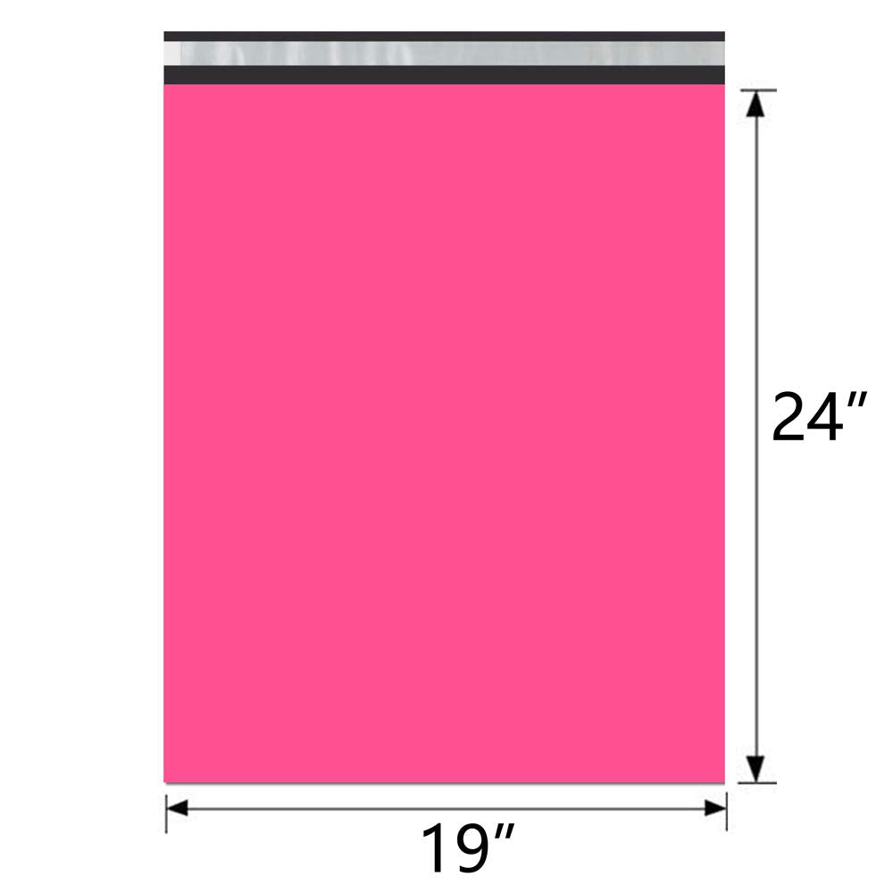 UCGOU Poly Mailers 19x24 Inch Hot Pink 50 Pack Extra Large Shipping Bags Strong Thick Mailing Envelopes Self Seal Adhesive Waterproof and Tear Proof Boutique Postal for Clothing Quilt and More