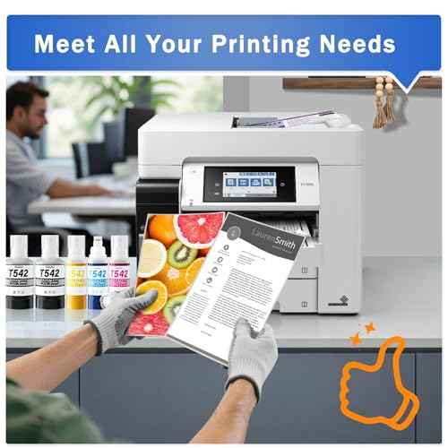 542 Ink Refill Bottles Compatible for ET-5150 ET-5800 ET-5850 ET-5170 ET-16600 ET-5880 ET-16650 ET-5180 Printers, High Capacity Color Combo 5-Pack (2BK C M Y)