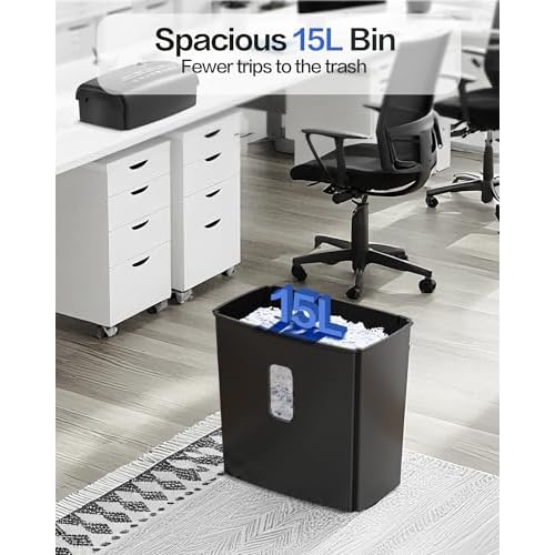 8-Sheet Micro-Cut Paper Shredder, P4 High Security, 4 Gallon Bin, 2-Minute Continuous Run, Home & Small Office Use